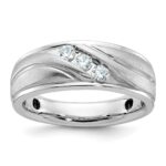 IBGoodman 14k White Gold 1/3 carat Lab Grown Diamond VS/SI+ G+ Complete Polished and Grooved Men's Ring