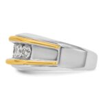 14k Two-tone IBGoodman Men's Polished 5-Stone Ring Mounting - Image 5