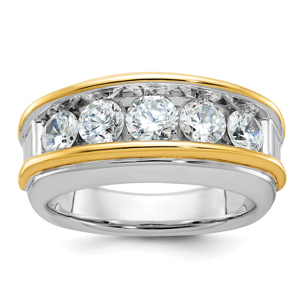 B64061-4WYAA-1.jpg IBGoodman 14k Two-tone 2 carat Lab Grown Diamond VS/SI+ G+ Complete Men's Ring - Image 1