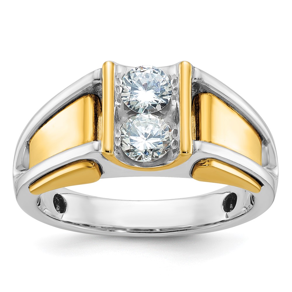 B64065-4WYAA-1.jpg IBGoodman 14k Two-Tone 3/4 carat Lab Grown Diamond VS/SI+ G+ Complete Men's Ring - Image 1