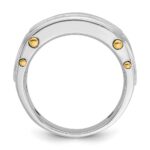 IBGoodman 14k Two-tone 1 carat Lab Grown Diamond VS/SI+ G+ Five Stone Complete Polished and Cut Out Men's Ring - Image 2