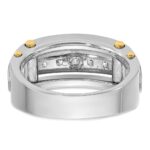 IBGoodman 14k Two-tone Men's Polished and Cut-Out Square 5-Stone Ring Mounting - Image 7