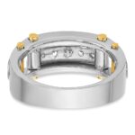 IBGoodman 14k Two-tone Men's Polished Grooved and Cut-Out 5-Stone 1/2 Carat AA Quality Diamond Ring - Image 7