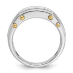 IBGoodman 14k Two-tone Men's Polished Grooved and Cut-Out 3-Stone 1/2 Carat AA Quality Diamond Ring - Image 2