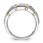 IBGoodman 14k Two-tone Men's Polished 3-Stone 1 Carat AA Quality Diamond Ring - Image 2