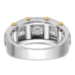 14k Two-tone IBGoodman Men's Polished 3-Stone Ring Mounting - Image 7