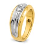 14k Two-tone IBGoodman Men's 1/3 carat Diamond Complete Ring - Image 8