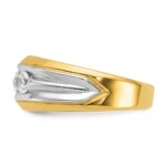 IBGoodman 14k Two-tone 3/4 carat Lab Grown Diamond VS/SI+ G+ Three Stone Complete Men's Ring - Image 3