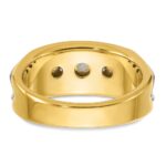 IBGoodman 14k Two-tone Men's Polished and Grooved 5-Stone Ring Mounting - Image 6