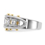 IBGoodman 14k Two-tone Men's Polished and Cut-Out 5-Stone 1 Carat AA Quality Diamond Ring - Image 5