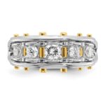 IBGoodman 14k Two-tone Men's Polished and Cut-Out 5-Stone 1 Carat AA Quality Diamond Ring - Image 6