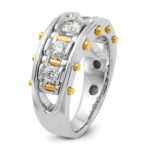 IBGoodman 14k Two-tone Men's Polished and Cut-Out 5-Stone 1 Carat AA Quality Diamond Ring - Image 8