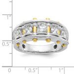IBGoodman 14k Two-tone Men's Polished and Cut-Out 5-Stone Ring Mounting - Image 3