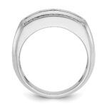 IBGoodman 14k White Gold 1 7/8 carat Lab Grown Diamond VS/SI+ G+ Complete Polished and Satin Three Row Men's Ring - Image 2