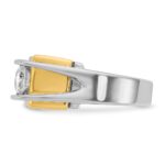 14k Two-tone IBGoodman Men's Polished 3-Stone Ring Mounting - Image 5