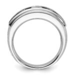 True Origin IBGoodman 14k White Gold 3 1/2 carat Lab Grown Diamond VS+ F+ Five Stone Complete Polished Brushed and Grooved Men's Ring - Image 2