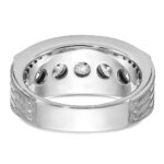 True Origin IBGoodman 14k White Gold 3 1/2 carat Lab Grown Diamond VS+ F+ Five Stone Complete Polished Brushed and Grooved Men's Ring - Image 6