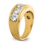 IBGoodman 14k Five Stone Polished Brushed and Grooved Men's Ring Mounting - Image 6