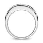 IBGoodman 14k White Gold Men's Polished Satin and Grooved Ring Mounting - Image 2