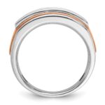 IBGoodman 14k White and Rose Gold Men's Polished and Cut-Out 5-Stone Ring Mounting - Image 2