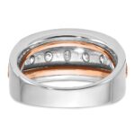 IBGoodman 14k White and Rose Gold Men's Polished and Cut-Out 5-Stone Ring Mounting - Image 7