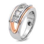 IBGoodman 14k White and Rose Gold Men's Polished and Cut-Out 5-Stone Ring Mounting - Image 8