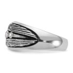IBGoodman 14k White Gold with Black Rhodium Men's Polished and Textured 5-Stone 1/2 Carat AA Quality Diamond Ring - Image 5