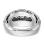 IBGoodman 14k White Gold with Black Rhodium Men's Polished and Textured 5-Stone 1/2 Carat AA Quality Diamond Ring - Image 7