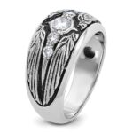IBGoodman 14k White Gold with Black Rhodium Men's Polished and Textured 5-Stone 1/2 Carat AA Quality Diamond Ring - Image 8