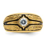 IBGoodman 10k with Black Rhodium Men's Polished and Textured Solitaire 1/2 Carat A Quality Diamond Ring - Image 6