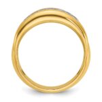 IBGoodman 10k Two-tone Men's Polished and Grooved Bezel Set 7-Stone 1/2 Carat A Quality Diamond Ring - Image 2