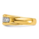 IBGoodman 10k Two-tone Men's Polished and Grooved Bezel Set 7-Stone 1/2 Carat A Quality Diamond Ring - Image 5