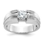 IBGoodman 14k White Gold 1 carat Lab Grown Diamond VS/SI+ G+ Complete Men's Ring
