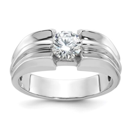 IBGoodman 14k White Gold 1 carat Lab Grown Diamond VS/SI+ G+ Complete Men's Ring