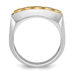 IBGoodman 14k Two-tone Men's Polished Graduated 5-Stone 1 Carat AA Quality Diamond Ring - Image 2