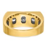 IBGoodman 14k Men's Polished and Satin 4-Stone 1 Carat AA Quality Diamond Ring - Image 5