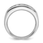 IBGoodman 14k White Gold Men's Polished and Grooved 7-Stone Square 1 Carat AA Quality Diamond Ring - Image 2