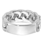 10k White Gold IBGoodman Men's Cuban Link Design Diamond Complete Ring - Image 7