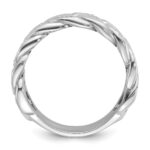 14k White Gold IBGoodman Men's Link Design 1/8 carat Diamond Complete Ring - Image 2