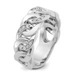 14k White Gold IBGoodman Men's Link Design 1/8 carat Diamond Complete Ring - Image 8