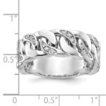 14k White Gold IBGoodman Men's Link Design Diamond Ring Mounting - Image 2