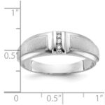 IBGoodman 10k White Gold Men's Polished and Satin 3-Stone Ring Mounting - Image 2