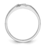 IBGoodman 14k White Gold Men's Polished Satin and Grooved 5-Stone Ring Mounting - Image 2