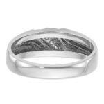 IBGoodman 14k White Gold Men's Polished Satin and Grooved 5-Stone Ring Mounting - Image 7
