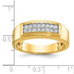 10k IBGoodman Men's Polished 2-Row 1/3 Carat A Quality Diamond Ring - Image 3