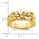 IBGoodman 14k Men's Polished Nugget Texture 1/4 Carat AA Quality Diamond Ring - Image 2