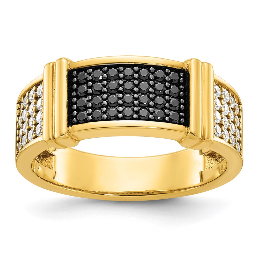 B64214-4YAA-1.jpg 14k IBGoodman Men's Black and White Diamond Ring Mounting - Image 1