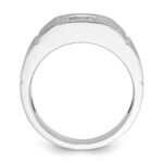 IBGoodman 14k White Gold 5/8 carat Lab Grown Diamond VS/SI+ G+ Complete Polished and Satin Men's Ring - Image 2