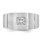 IBGoodman 14k White Gold 5/8 carat Lab Grown Diamond VS/SI+ G+ Complete Polished and Satin Men's Ring - Image 4