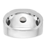IBGoodman 14k White Gold 5/8 carat Lab Grown Diamond VS/SI+ G+ Complete Polished and Satin Men's Ring - Image 5